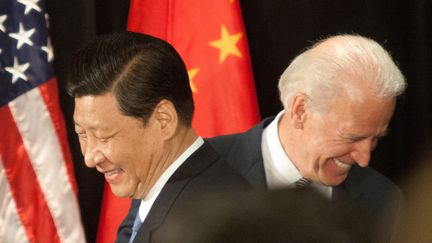 Xi Jinping, président de la Chine (à gauche) et Joe Biden président des États-Unis (à droite). (TIM RUE / CORBIS HISTORICAL via  GETTYIMAGES)