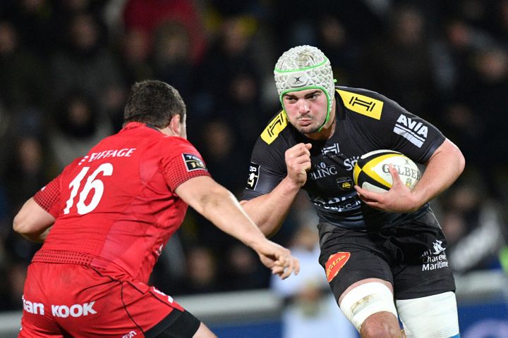 La Rochelle third row Grégory Alldritt during the meeting between La Rochelle and Lyon, March 17, 2018. (XAVIER LEOTY / AFP)