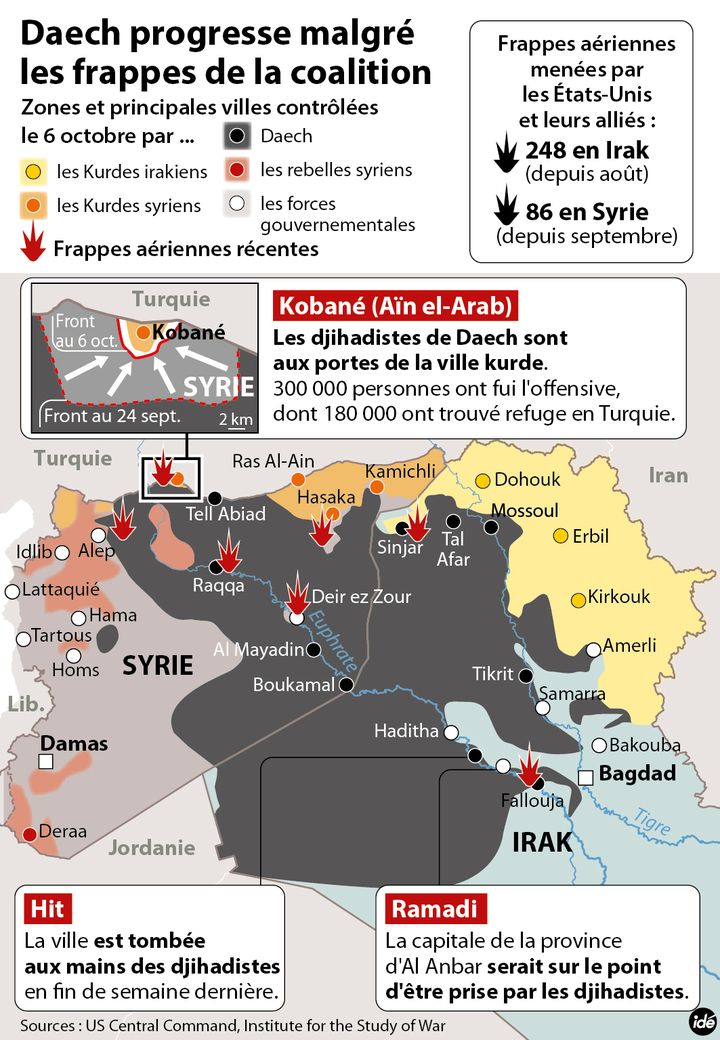 &nbsp; (Syrie : Daech sur le point de prendre la ville kurde de Kobané ? © Idé)