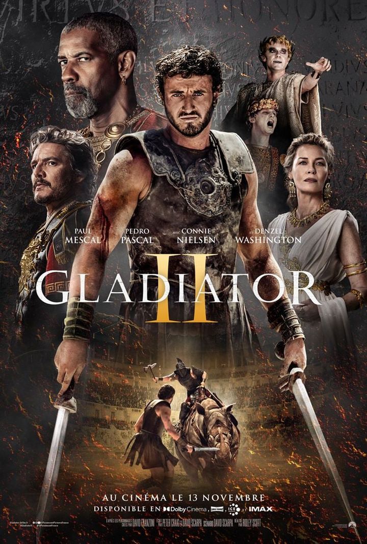 L'affiche du film "Gladiator II" de Ridley Scott (2024). (PARAMOUNT PICTURES FRANCE)