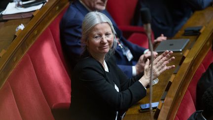  Agnès Thill dans l'hémicycle de l'Assemblée nationale à Paris, le 16 janvier 2018.&nbsp; (MAXPPP)