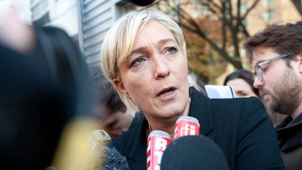 Marine Le Pen lors d'un d&eacute;placement &agrave; Washington, le 2 novembre 2011. (NICHOLAS KAMM / AFP PHOTO)