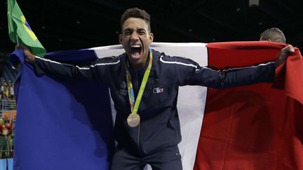 Le boxeur Tony Yoka, après son titre olympique en finale des super lourds à Rio (FRANK FRANKLIN II/AP/SIPA / AP)