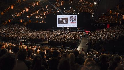 5 000 cinéphiles réunis à la Halle Tony Garnier à Lyon, pour l'ouverture du Festival Lumière (15 octobre 2022) (JOEL PHILIPPON / LE PROGRES / PHOTOPQR / MAXPPP)