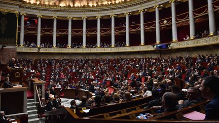 L'hémicycle de l'Assemblée nationale, le 8 novembre 2017. (CHRISTOPHE ARCHAMBAULT / AFP)