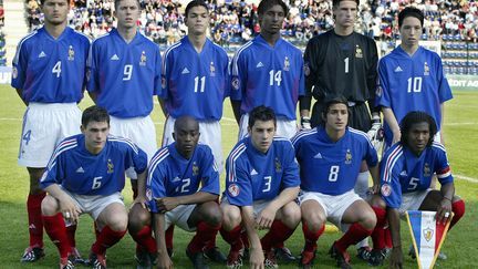 Samir Nasri, Hatem Ben Arfa et Jérémy Menez avec l'équipe de France des moins de 17 ans  (DANIEL JANIN / AFP)