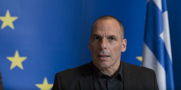 Yannis Varoufakis, le ministre grec de l'Economie, le 18 juin 2015, à l'issue de l'Eurogroupe.