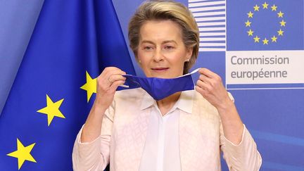 La présidente de la Commission européenne Ursula Von Der Leyen (ici le 14 janvier 2021 à Bruxelles), lance un prix et un site internet pour un "Nouveau Bauhaus européen". (DURSUN AYDEMIR / HANS LUCAS / AFP)