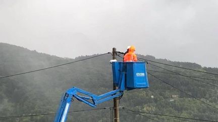 Enedis intervient sur des coupures d'électricité dans les Alpes-Maritimes.&nbsp; (FRANCE BLEU AZUR./RADIO FRANCE)