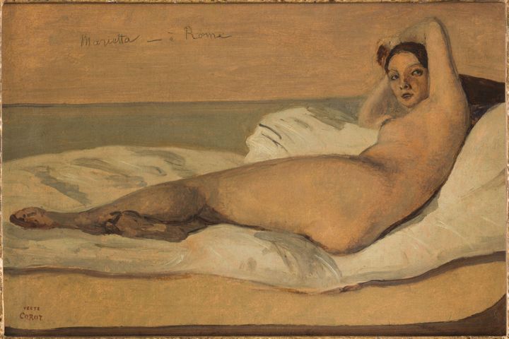 Camille Corot, "Marietta ou "l'odalisque romaine" (huile sur papier marouflé surtoile). (PETIT PALAIS / ROGER-VIOLLET)