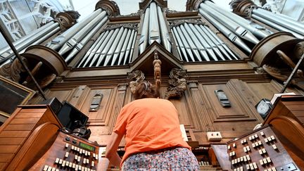 Le grand orgue de la cathédrale de Nantes, le 17 juillet 2019.&nbsp; (JEROME FOUQUET / MAXPPP)