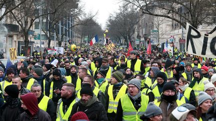 Des "gilets jaunes" lors de la manifestation du 29 décembre 2018. (DAVID THIERRY / MAXPPP)