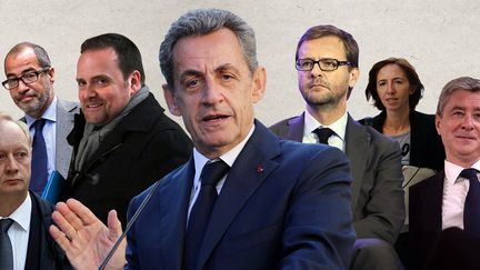 Nicolas Sarkozy et treize autres prévenus comparaissent à partir du 17 mars devant le tribunal correctionnel de Paris dans le cadre de l'affaire Bygmalion. ((FLORIAN DAVID / MIGUEL MEDINA / LIONEL BONAVENTURE / FLORIAN DAVID / THOMAS SAMSON / VALERY HACHE / PATRICK KOVARIK / MIGUEL MEDINA / THOMAS SAMSON / GUILLAUME SOUVANT / AFP))