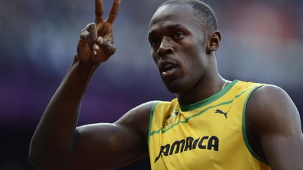 Usain Bolt apr&egrave;s sa victoire en demi-finale du 100m aux Jeux olympiques de Londres, le 5 ao&ucirc;t 2012.&nbsp; (© DYLAN MARTINEZ / REUTERS / X00177)