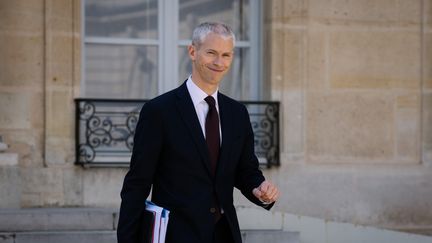 Le ministre de la Culture Franck Riester quitte le conseil des minitres, le 17 avril 2019 à Paris. (MARIE MAGNIN / HANS LUCAS / AFP)