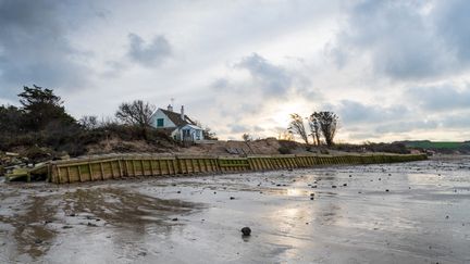 La municipalité de&nbsp;Tardinghen (Pas-de-Calais) tente de protéger la dune face à l'érosion du littoral. (YANN AVRIL / BIOSPHOTO / BIOSPHOTO VIA AFP)