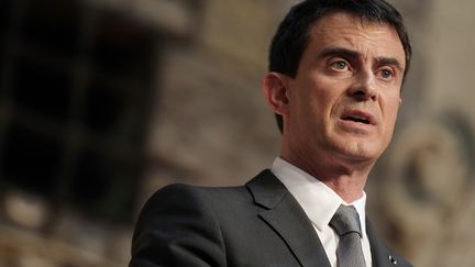 Le Premier ministre Manuel Valls,&nbsp;le 13 f&eacute;vrier 2015 &agrave; Honfleur (Calvados). (CHARLY TRIBALLEAU / AFP)