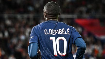 L'attaquant du Paris Saint-Germain Ousmane Dembélé, lors du match contre Lens le 26 août 2023. (MATTHIEU MIRVILLE / AFP)