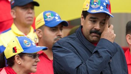 Le président vénézuélien Nicolas Maduro lors d'un défilé le 1er mai 2016 à Caracas. (CARLOS BECERRA / ANADOLU AGENCY)