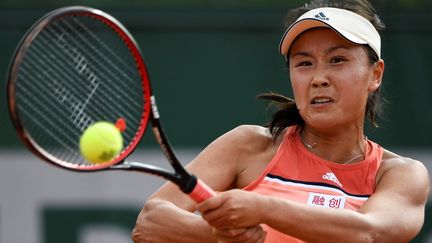 Peng Shuai, le 29 mai 2018 au tournoi de Roland-Garros à Paris. (ERIC FEFERBERG / AFP)