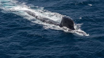 Photo aérienne non datée d'un sous-marin, publiée le 20 octobre 2020 par le constructeur naval français Naval Group. (NAVAL GROUP / AFP)