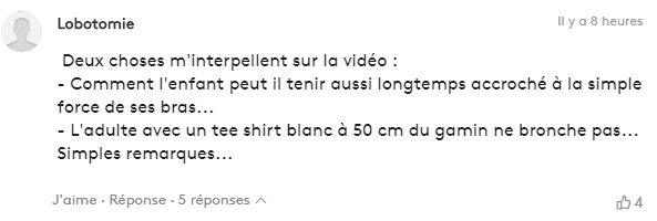 Commentaire publié par un internaute sous un article de franceinfo sur Mamoudou Gasamma. (FRANCEINFO)