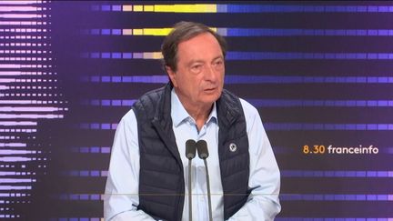 Michel-Édouard Leclerc, président du comité stratégique des centres E. Leclerc était l'invité du "8h30&nbsp;franceinfo", vendredi 3 mars 2023. (FRANCEINFO / RADIOFRANCE)