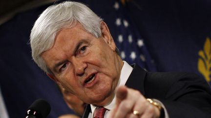 Le candidat &agrave; l'investiture r&eacute;publicaine Newt Gingrich lors d'un meeting &agrave; Concord, dans le New Hampshire (Etats-Unis), le 4 janvier 2012. (REUTERS / MIKE SEGAR)