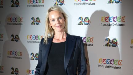 La journaliste&nbsp;Vanessa Burggraf&nbsp;lors de la présentation de la grille de rentrée 2017 du groupe France Télévisions, le 29 juin 2016.&nbsp; (MAXPPP)