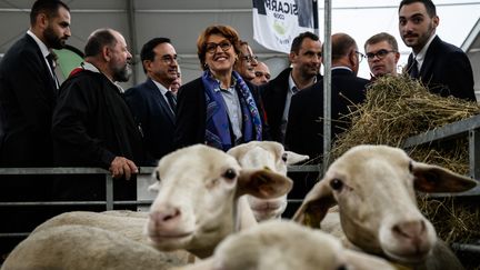 Menteri Pertanian Annie Genevard, 3. Oktober 2024 in Cournon-d'Auvergne (Puy-de-Dôme). (JEFF PACHOUD/AFP)