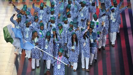 La d&eacute;l&eacute;gation de la Sierra Leone aux&nbsp;Jeux du Commonwealth &agrave; Glasgow (Royaume-Uni) le 23 juillet 2014. (GLYN KIRK / AFP)