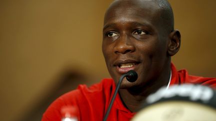 Conférence de presse d'Amara Sy de l'AS Monaco Basket à Monaco le 20 septembre 2018. (JEAN FRAN?OIS OTTONELLO / MAXPPP)