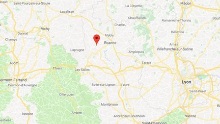 Le maire de&nbsp;Saint-Alban-les-Eaux (Loire) a été agressé lors d'une fête, le 15 août 2019. (CAPTURE D'ECRAN / GOOGLE MAPS)