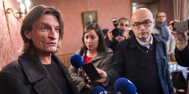 Marcus Malte répond aux questions des journalistes, Fémina 2016
 (LIONEL BONAVENTURE / AFP)