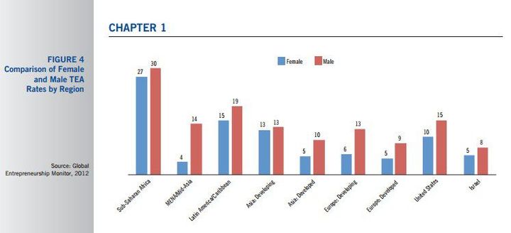 Comparaison du dynamisme entrepreneurial des hommes et des femmes par région (Global Entrepreneurship Monitor

	2012 Women’s Report) (Global Entrepreneurship Monitor 2012 Women’s Report )