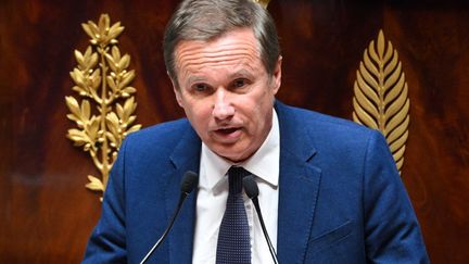 Le président du parti d'extrême droite Debout La France, Nicolas Dupont-Aignan, à l'Assemblée nationale française, à Paris, le 12 juin 2023. (BERTRAND GUAY / AFP)