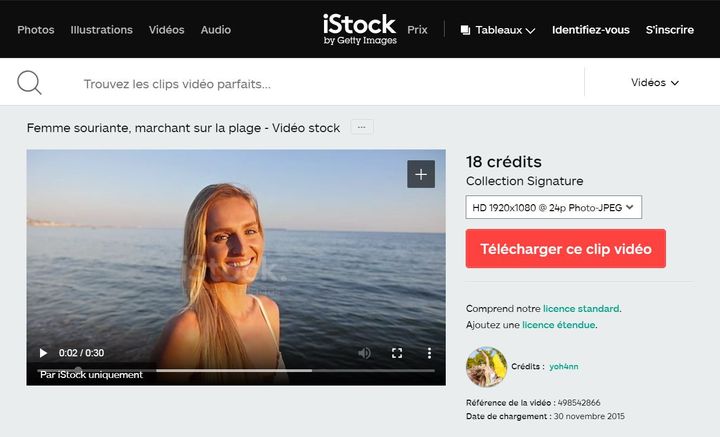 Capture d'écran d'une page du catalogue de photos et de vidéos d'iStock de l'agence Getty images. (ISTOCK / GETTY IMAGES)