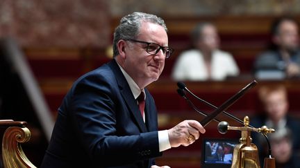 Richard Ferrand lors d'une session de questions au gouvernement à l'Assemblée nationale, le 22 mai 2019. (STEPHANE DE SAKUTIN / AFP)