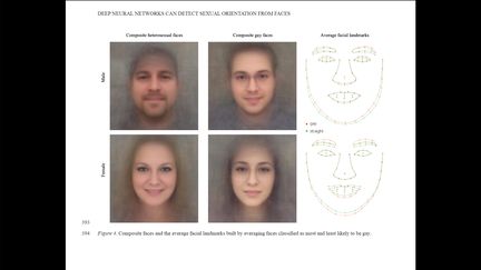 Extrait de l'étude de Yilun Wang, Michal Kosinski, "Deep neural networkscan detect sexual orientation from faces", publiée par l'université de Stanford. (JOURNAL OF PERSONALITY AND SOCIAL PSYCHOLOGY / STANFORD)