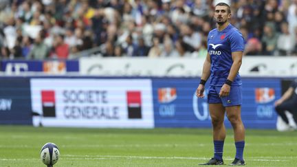 Thomas Ramos lors du match France-Australie en préparation de la Coupe du monde, le 27 août 2023. (S?BASTIEN MUYLAERT / MAXPPP)