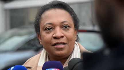 La maire socialiste de Vaulx-en-Velin (Rhône), Hélène Geoffroy, au siège du parti à Ivry-sur-Seine (Val-de-Marne), le 23 janvier 2023. (EMMANUEL DUNAND / AFP)