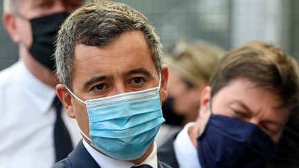 Le ministre de l'Intérieur, Gérald Darmanin, à Marseille (Bouches-du-Rhône), le 24 mai 2021. (NICOLAS TUCAT / AFP)