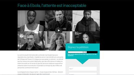 Page d'accueil du site www.one.org/ebola
 (One)