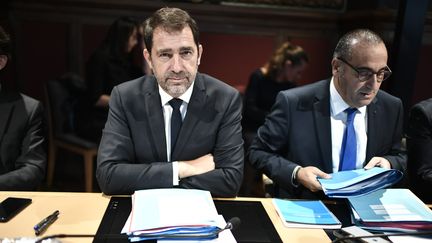 Christophe Castaner et Laurent Nunez, le 10 octobre 2019. (STEPHANE DE SAKUTIN / AFP)