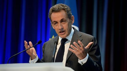 Nicolas Sarkozy en meeting &agrave; Caen (Calvados ), le 10 septembre&nbsp;2014. (  MAXPPP)