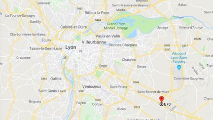 Capture d'écran de la carte de Lyon, où un braquage de fourgon blindé a eu lieu, mercredi 10 juillet 2019. (GOOGLE MAPS)