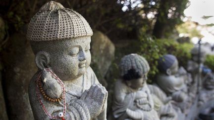 Sculpture de bouddha au temple de Daisho, sur l'île de Miyajima (Japon).
 (Antoine Boureau / Biosphoto)