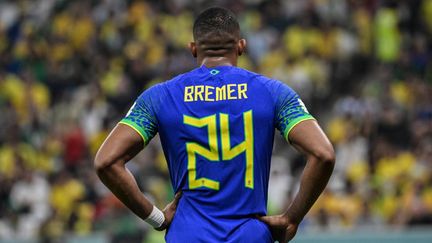 Le défenseur brésilien Bremer de la rencontre de Coupe du monde Brésil-Cameroun, au Qatar, le 3 décembre 2022. (NELSON ALMEIDA / AFP)