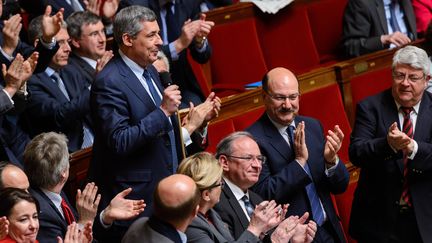 Le d&eacute;put&eacute; UMP Henri Guaino, le 2 avril 2013, lors de la s&eacute;ance des questions au gouvernement, &agrave; l'Assembl&eacute;e nationale, &agrave; Paris. ( MAXPPP)