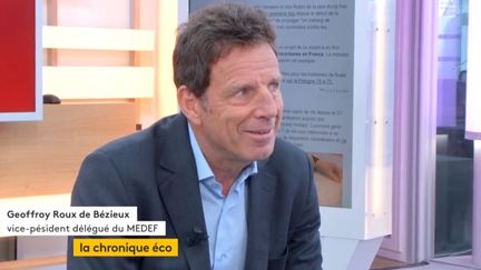 Invité de Jean-Paul Chapel dans ":L'éco", mercredi 6 septembre, Geoffroy Roux de Bézieux, vice-président délégué du MEDEF,&nbsp;explique pourquoi avec la réforme du code du travail, le gouvernement va dans le bon sens. (FRANCEINFO)